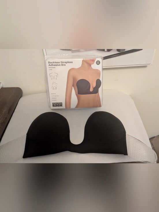 Nordstrom Other - Nordstrom Black Backless Strapless Adhesive Bra - U-Plunge D Cup